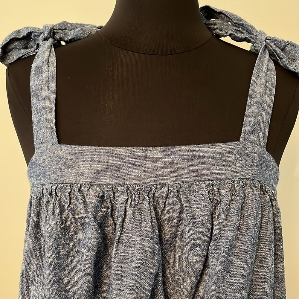2 Summer Tops Floral & Chambray Bow Tie Straps - Picture 11 of 14